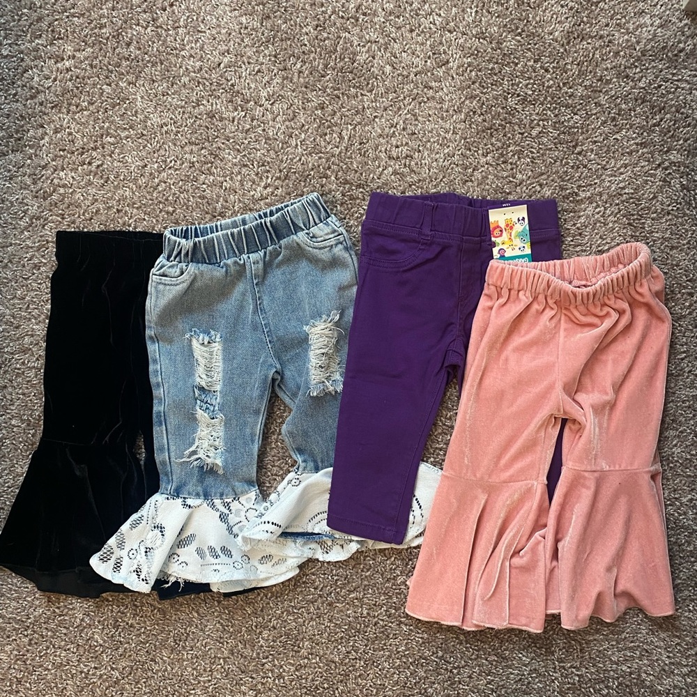 Baby girls bell bottom pants size 6-12 months
